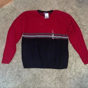 New Vintage Harbor Bay Sport Knit Sweater Mens Size XL Tall Red Black USA Made